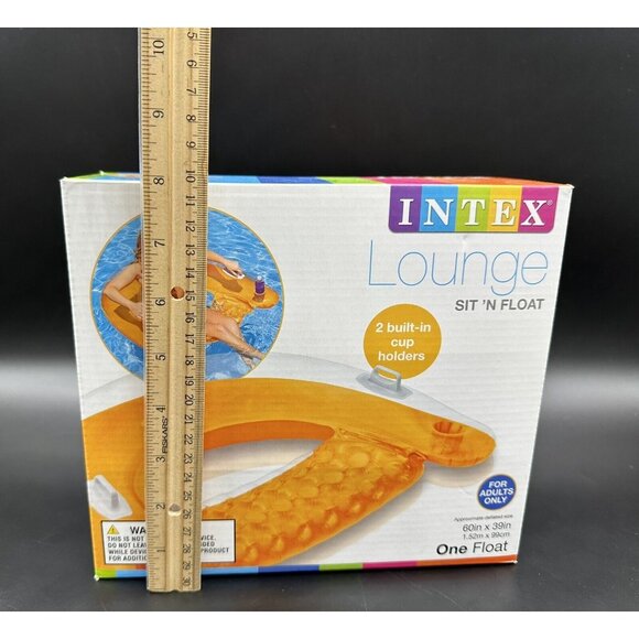 Intex Sit N Float Inflatable Lounge Pool Chair Swimming Beach Orange New In Box - Picture 12 of 14